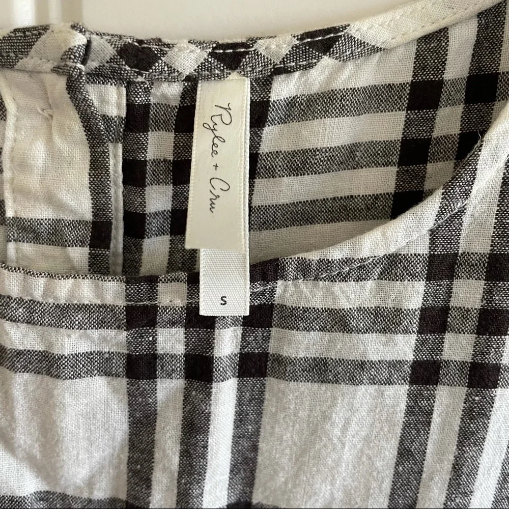 Rylee + Cru Black and White Plaid Midi Dress - Picture 9 of 10